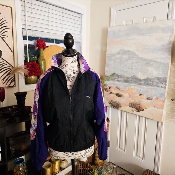 Reebok Vintage Retro Zip UP Windbreaker  Sz S Southwest Design Jacket - Picture 12 of 15